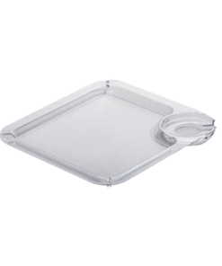 Assiette dînatoire avec support à verre (transparent)