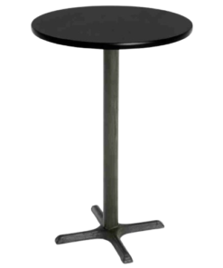 Table cocktail ronde noire 24″ x 42″