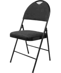 Chaise pliante coussinée noire