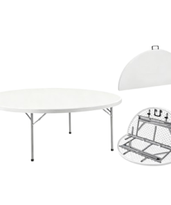 Table ronde 60'' en plastique divisée en 2