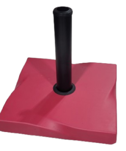 Base de parasol rouge en béton