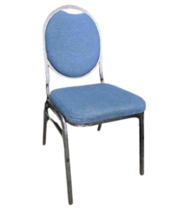 Chaise banquet coussinée bleue
