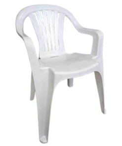 Chaise patio blanche avec appuis-bras
