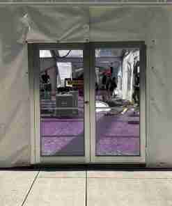 Porte en acier vitre double