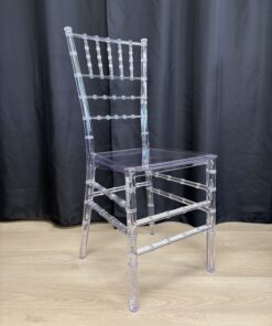 Chaise Chiavari Transparent avec coussin blanc